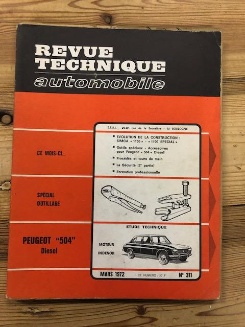 Revue Technique Automobile 311, Peugeot 504