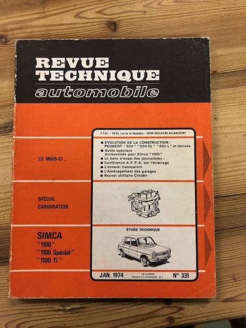 Revue Technique Automobile 311, Simca 1100, Peugeot 504