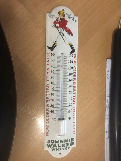 Emaille thermometer Johnnie Walker REPRO