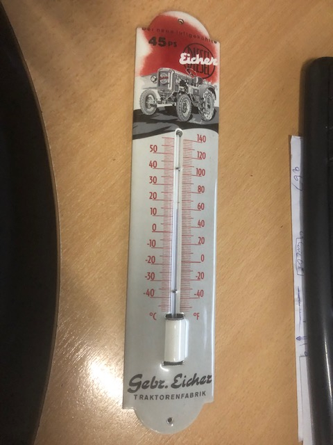 Emaille thermometer Eicher tractoren REPRO