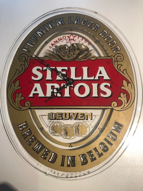 Wandklok Plexiglas Stella Artois